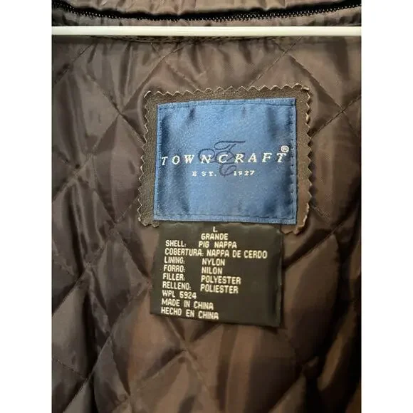 Vintage Towncraft Dark Brown Bomber Jacket - Picture 2 of 5